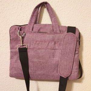 Qishare 11.6 by 12-inch Simple Laptop Shoulder Strap Cushioned Mauve Bag